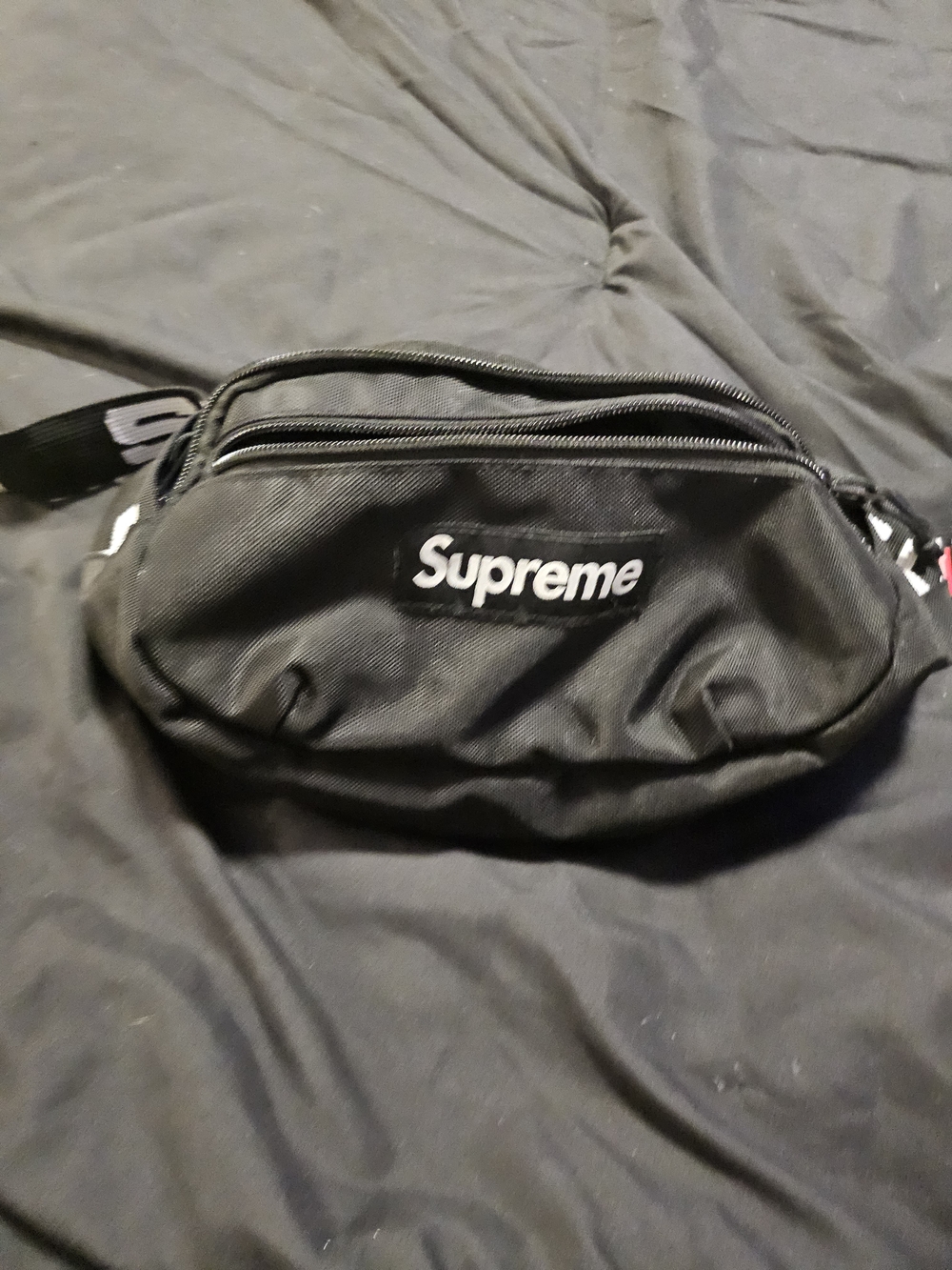 Supreme Black Logo Waist Bag
